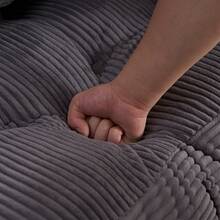 L-Shaped Corduroy Folding Sofa Bed, Multi-Functional Convertible Lazy Sofa For Small Spaces - Dark Grey - View 6
