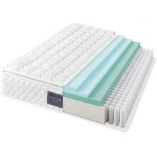 Pocket Spring Mattress, 7-Zone Cold Foam Mattress, Pocket Spring Core, 140x200cm, 100% Oeko-Tex Certified, Quilted Microfiber Cover, Firmness H3, 25cm Height - White + Polyester - View 5
