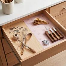 1 Roll, Rose Print, Kitchen Cabinet Mat, Suitable For Cabinets, Drawers, And Refrigerators, Can Be Cut, Easy To Clean, Waterproof, Oil Resistant, Moisture-Proof, Kitchen Countertop Padding, Furniture Cabinet Drawer Storage And Organization - View 4