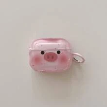 Gradient Pink Pig Bluetooth Earphone Protective Case Compatible With Iphone, Earphone Case Compatible With Airpods 1/2nd Gen, 5th Gen Earphone Protective Cover, With Buckle, Compatible With AirPods 1/2/3/4/5/Pro/Pro2/Pro3, Boyfriend/Girlfriend Gift, Cute Birthday Small Gift - Wavy Pink Piggy + Pink Buckle - View 15