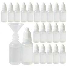 20 Plastic Empty Dropper Bottles With 1 Funnel - 10ml - View 1