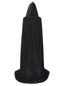 Soft Plush Plush Hooded Cape, Multiple Colors Available, Long Train Design, Medieval Wizard Costume, Adult Halloween Party Cosplay Cloak - Multicolor - View 15