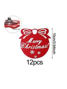 Merry Christmas Drink Coasters, Red Snowflake Felt Coasters, Christmas Holiday Tabletop Decoration Coasters, Winter Holiday Party Tableware Decor, Suitable For Home Kitchen Dining Table, Christmas Gift - Red - View 11