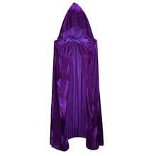 Halloween 1pc Black Witch Velvet Cloak 185CM & 90CM Halloween Hooded Cape Queen Party Performance Long Robe Shawl Costume, Suitable For Various Festivals, Witch, Devil, Vampire, Gold Velvet Long Robe Shawl Renaissance Medieval Costume Accessory Prop - Multicolor - View 18
