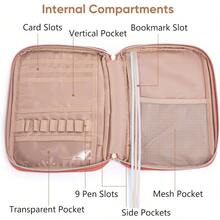 APLUFINE - Funda de Biblia para mujer, funda de transporte suave con accesorios, soporte para niñas, funda portadora, bolsa de iglesia - Rosa palo de rosa - Ver 7