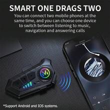 Y10 Motorcycle Helmet Wireless Headphones Bluetooth 5.3 Intelligent Noise Cancellation HiFi Sound Dual Phone Connection AI Voice Assistant 1000mAh Battery Multiple Microphones Fits All Helmets Ideal For Outdoor Riding - Y10 (No Intercom) - View 6
