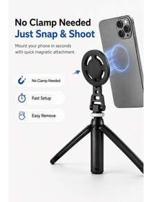 MIAOTU Tripod Ponsel Magnetik Portabel, 2-in-1 Dudukan Meja dan Pegangan Genggam, Dengan Antarmuka Sekrup 1/4", Cocok untuk Ponsel Pintar, Kamera, dan Lampu Pengisi, untuk Pemotretan Vlog, Selfie, Panggilan Video, dan Siaran Langsung - View 2