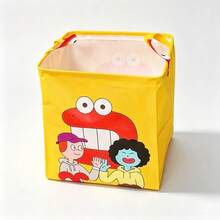 1pc Cartoon Toy Storage Basket, Waterproof, Foldable, Car-Friendly, Large Capacity Baby Snack Toy Clothing Storage Bin - Multicolor - View 3