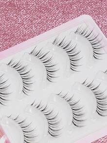 Ayrmilla 5 Pairs Of False Eyelashes, Fine And Elongated Eyelashes, Suitable For Various Occasions Such As Wedding Parties, Daily Work, Weddings, Etc,Slender And Black, Multi-Layer False Eyelashes, Comfortable, Exquisite, Fashionable And Popular Beauty Tools. - Black - View 5