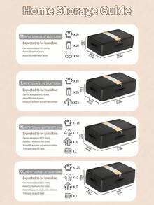 Heavy Duty Waterproof Under Bed Clothing Storage Bag Sturdy Textured Material Multi Pull Handles For Easy Access Stackable Flat Shape Holds Seasonal Garments & Bedding Ideal For Home Closet And Dormitory Storage Bedroom Room Decor Back To School - Multicolor - View 12