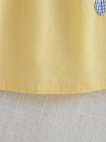 Autumn/Winter Toddler Girls Casual Daily Wear Cute Patchwork Striped Long Sleeve Dress - Yellow - View 5
