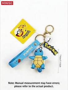 MINISO Pokemon Squirtle Character Keychain With Logo Tag And Bell For Handbag Backpack Tote Bag, Birthday, Christmas Gift - Style 6 - View 5