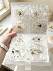 30/10/1pc Portable Transparent Jewelry Storage Book, 84/160 Transparent Pockets, Made Of Anti-Oxidation PVC Material, Can Store Rings, Earrings, Necklaces And Brooches. - Multicolor - View 2