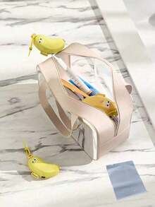 Banana-Shaped Oral Care Storage Tool, Mini Portable "2-In-1". Built-In Silicone Toothpaste Bag, Can Store Toothpaste, With Drawstring Design, Easy To Drain And Hang, Suitable For Business Travel And Travel, Also Can Be Used As A Portable Cosmetic Storage Box For Bedroom. - Multicolor - View 10