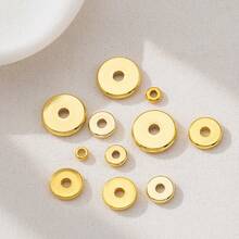 10Pcs Copper Polished Spacer Beads Flat Wheel Washers Pearl Necklace Spacers, Suitable For DIY Bracelet Necklace Jewelry Accessories - DIY Spacer Beads - View 5