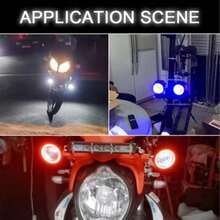 1pc Motorcycle Fog Lights With Switch, 12V/24V 7.62cm Halo Auxiliary Light For ATV Scooter Trucks Exploratory Lights For Moto Pair Multicolored - U7 - View 8