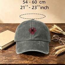 1pc Spider Web Embroidered Washed Baseball Cap Vintage Distressed Soft Crown Adjustable Casual Sun Hat For Men Women - Multicolor - View 9