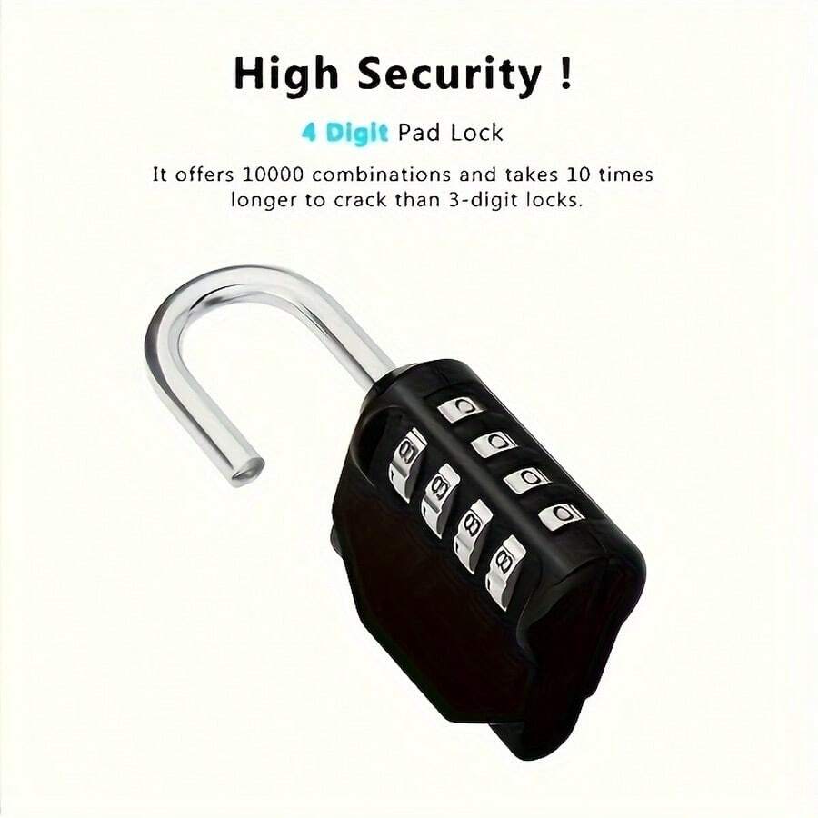 2pcs Combination Padlock Set, Resettable 4-Digit Password Lock, Suitable For Toolbox, School, Employee Locker, Bag, Suitcase, Backpack - 2pcs - View 1