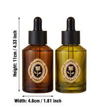 2oz/60ml Glass Dropper Dispenser Bottle, Leak-Proof, Thick Bottom, Shatter-Resistant, Green, Brown - View 2