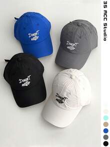 Soft Top Candy Color Cool Fashion Letter Baseball Cap For Women, Spring/Summer Outdoor Sun Protection Quick-Dry Breathable Sports Sun Hat For Travel, Back To School - Doesnt Letters - View 5