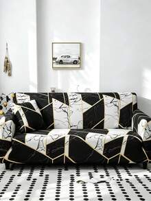 1PC [1 Pillowcase Included Per Size] Faux Milk Silk Sofa Cover, Plaid Pattern, Protects Sofa From Pet Scratching And Dirt, Holiday Decor, High Elasticity, All Season, Machine Washable - Multicolor - View 8