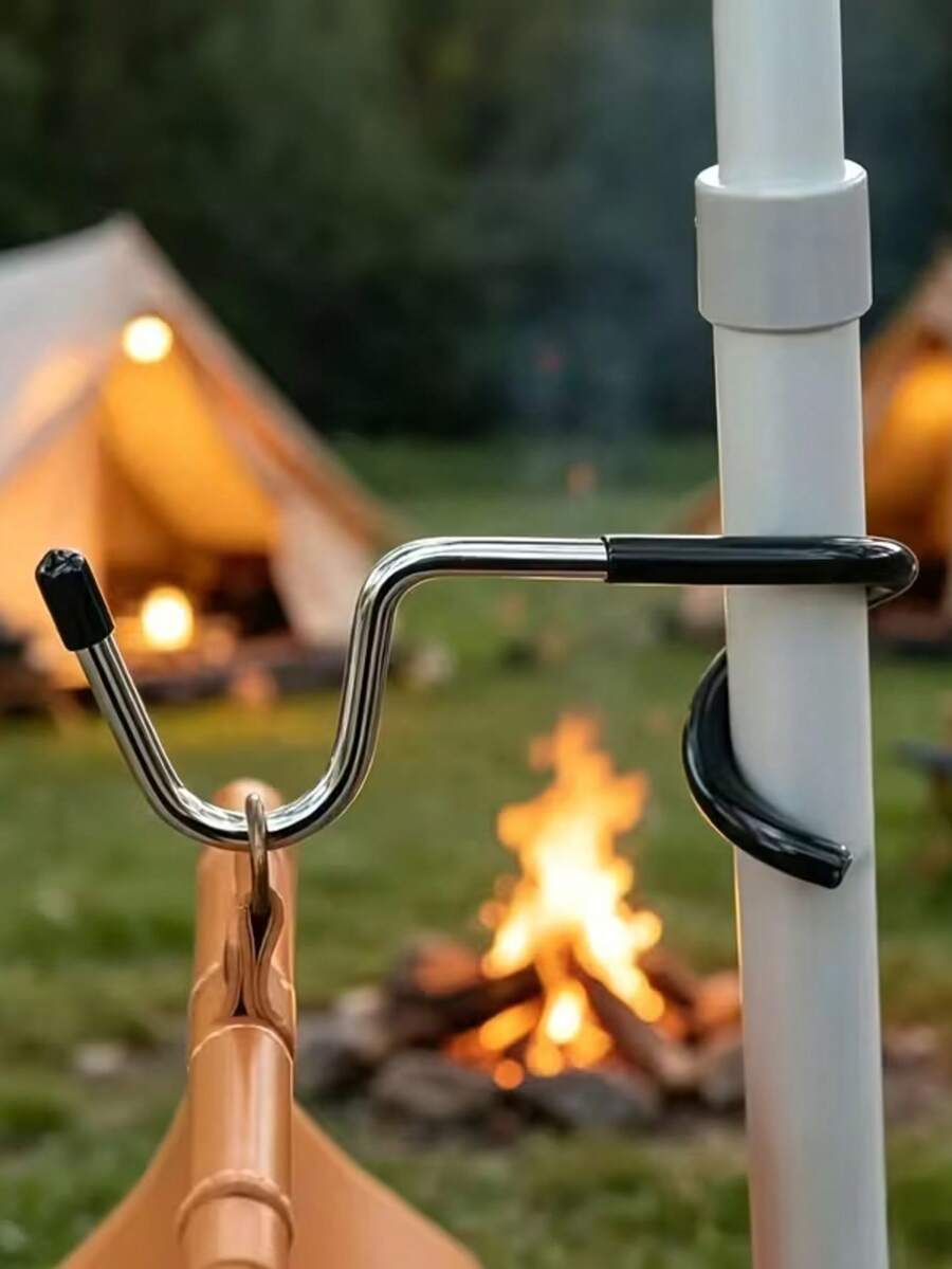 1pc/3pcs/5pcs/Set Thick Solid Stainless Steel Hooks Multi-Functional Anti-Slip Storage Hooks Suitable For Camping/Balcony/Yard General Use - A - View 1