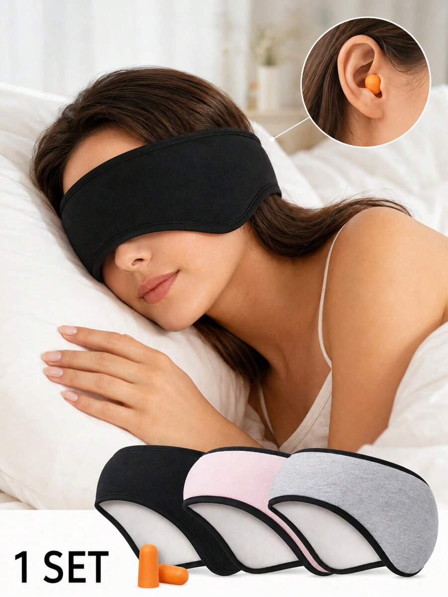 1Set Sleep Soundproof Ear Muffs, Adjustable Hook And Loop Eye Mask, With Earplugs For NoiseBlocking Without Pressing Ears, Suitable For Sleeping, Napping Use For Bedroom, Travel, Office,Camping, Flights, And Train Journeys;Both Men And Women. - A - View 1