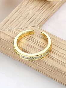 3pcs/Set Women's Flower Open Adjustable Toe Rings, Beach Vacation Style Fashion Foot Jewelry Set - Gold - View 3