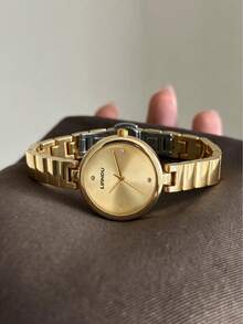 LIANDU 1 Elegant Ladies' Quartz Watch, Light Luxury Stainless Steel Strap Retro Watch, Fashionable Casual Business Gorgeous Style, Holiday Gift Selection - Gold - View 3