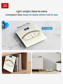2D Tempered Glass Digital Scale, Digital Body Weight Scale With Step-On Weighing Technology, Thick Tempered Glass LED Bathroom Scale, Digital Scale Gift Weight Loss Scale, Max Capacity 400LB/180KG, Uses AAA Batteries (Not Included) - A - View 4