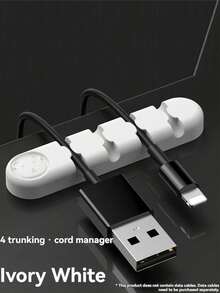 1pc Solid Color Multi Slot Cable Organizer,Sturdy Versatile Cable Management Clip,Bedroom/Room Decor,Bathroom Accessaries,Wall Decor,Travel/Holiday Essential,Suitable For Desk,Cars,Home,Storage Rack,Back To School Essential,Halloween/Christmas Gift - Multicolor - View 3