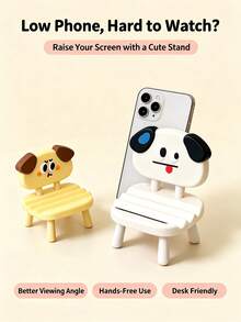 Funny Face Animal Chair Phone Stand, Cartoon Adjustable Desktop Stand, Foldable Portable Pocket Sized Phone Stand, Suitable For All Smartphones And Tablets, Essential For Office And Home Daily Use, Portable Travel Desktop Phone Stand Accessories - A - View 11