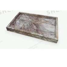 2D Acrylic 1pc Faux Natural Marble Vanity Tray Set, Luxury Acrylic Storage Tray, 3 Colors Available (Pink Purple/White Gray/Green), Suitable For Jewelry, Cosmetics And Perfume, Bathroom And Home Decor - Purple Fragrant Snow Plum - View 2