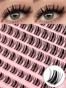 Asiteo 100pcs D Curl Single Lash Extensions, Fluffy Soft Lightweight Faux Mink Eyelashes, Suitable For Daily Makeup And Lash Extensions, Ideal For Beginners DIY And Everyday Use - D - View 1
