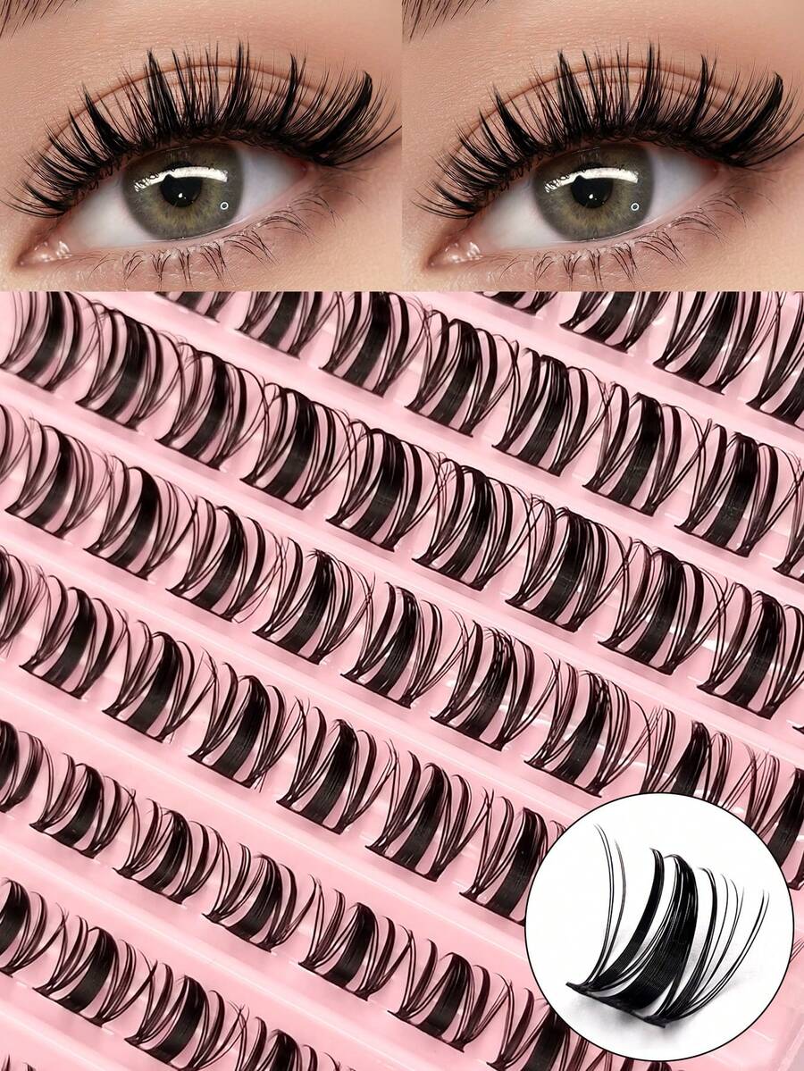 Asiteo 100pcs D Curl Single Lash Extensions, Fluffy Soft Lightweight Faux Mink Eyelashes, Suitable For Daily Makeup And Lash Extensions, Ideal For Beginners DIY And Everyday Use - D - View 1