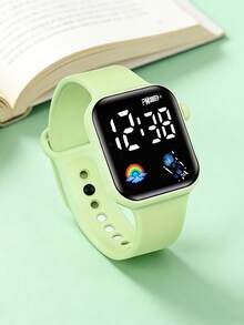 5/1pc Kids Watch Set, Fashionable Minimalist Style, LED Digital Luminous Display, Cute Rainbow Pattern, Suitable For Students, Also For Back To School, Parties And Travel, Christmas Gift, Birthday Gift, Graduation Gift For Teenage Girls And Gift For Mothers (Gift Box Not Included) - Multicolor - View 6