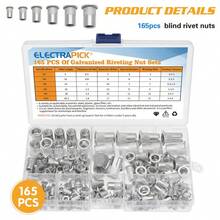 2Set (165pcs/Set) Nutsert Aluminum Rivet Nut Metric Blind Threaded Nuts Nutserts M3-M10 - Flat Head Knurled Rivet Nut - View 4