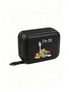 Pill Organizer Box Set, I'm OK Print Pill Organizer Bag, 7-Day Large Capacity Pill Storage Box With 2 Compartments Per Day, Multi-Layer Medication Storage Bag, 14 Colorful Compartments, Reusable Travel Medication Storage Bag, Suitable For Supplements And Small Daily Items, Ideal For Health-Conscious And On-The-Go Users, Essential Medical Accessory, Dormitory Necessity, Back To School Essential, Teacher's Day Gift, Back To School Gift - Multicolor - View 13
