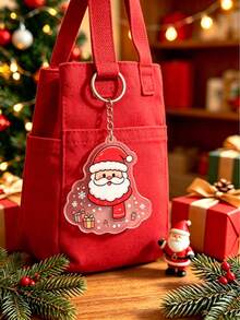 1pc Christmas Acrylic Keychain, Cute Gingerbread Tree, Santa Claus, Reindeer Cartoon Design, Christmas Stocking Filler Gift, Christmas Decoration Pendant, Christmas Promotion, Holiday Party Small Gift, Suitable For Bags And Car Keys - Multiple Styles - View 4