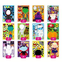 12/24 Halloween DIY Face Stickers - Classic Bat, Ghost, Pumpkin And Vampire Character Designs, Interactive Puzzle Toy Promotes Brain Development, Children's Party Gift, Gift Packaging, Classroom Activity, Halloween And Christmas Gift - Mixed Color - View 5
