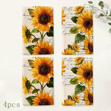 2pcs Sunflower Pattern Kitchen Towels, Country Rustic Style Dishcloths, Suitable For Home Kitchen Decor/Daily Home Cleaning/Farmhouse Style Restaurant Arrangement/Thanksgiving Celebration - Multicolor - View 8