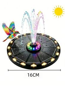 1PC Solar Powered Bird Bath Fountain Pump, Color Changing UFO Night Light With Auto On/Off For Yard, Patio, Backyard, Aesthetic Water Feature For Wildlife Garden, Outdoor Landscape Lighting, Solar Water Pump For Bird Lovers, Home Garden Decor - UFO - View 14