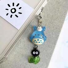 1pc Totoros Y2K Style Blue Phone Charm Keychain, Anime Cat Cosplay Theme Pendant Accessory, Multi-Functional, Can Be Worn Directly Or Used As DIY Craft Handmade Creation Part, Enriching Handmade Content, Eye-Catching Design, Suitable For Personal Collection Or As A Thoughtful Holiday Gift For Fellow Fans - Multicolor - View 5