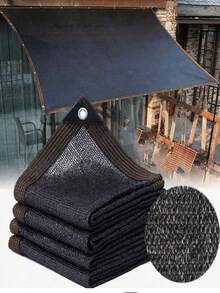 Multiple Sizes Available, 1pc 90% UV Blockage Woven Sunshade Fabric With Grommets - Multicolor - View 8