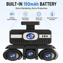 New 5-Channel Dash Cam With IPS Screen, 1080P HD Resolution, Motion Detection, Loop Recording, Parking Monitoring, Night Vision, Collision Detection, Front And Rear Recording, Suitable For All Car Models - A - View 4