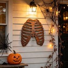 Ribcage Skeleton Rusty Metal Halloween Wall Art, Inner Strength Gothic Dark Boho Ribcage Skeleton Halloween Decoration - Ribcage Skeleton - View 7