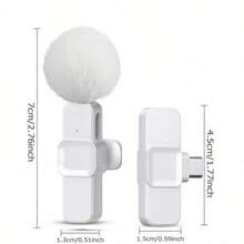 HITOZON Wireless Lavalier Microphone - Smart Noise Reduction, Plug & Play, Compatible With IPhone And Android Smartphones - For Video Recording, Teaching, Interviewing, Podcasting - White - View 5