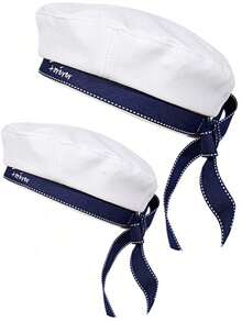 1 Classic Sailor Hat, Vintage Sailor Cap, Unisex Navy Hat, Sweet Cute Hat With Ribbon, Bow Beret Hat, Letter Embroidered Flat Top Navy Cap, Party And Cosplay Accessory - Sailor Hat - View 18