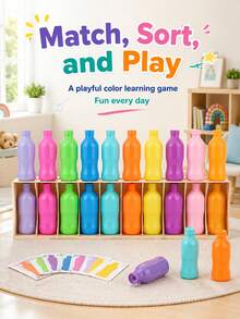 Fun The Bottle Game Children Color Memory Beverage Matching Game Brain Memory Training Educational Toy, The Bottle Color Memory Matching Toy Children Logical Thinking Reasoning Board Game Multi-Player Interactive Educational Desktop Game - Multicolor - View 8