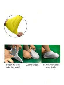 1 Pair Silicone Shoe Covers, Waterproof Anti-Slip Thick Durable, Unisex Adult, Portable For Outdoor Activities Like Camping, Odorless - Multicolor - View 11